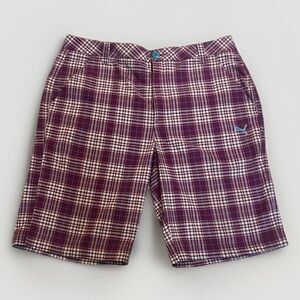 Puma Men's Purple Blue Plaid Golf Shorts sz 34